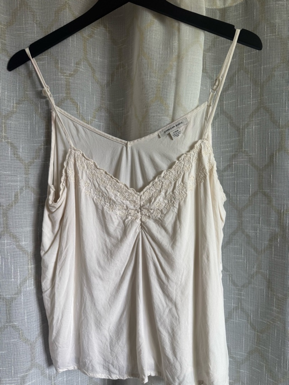 American Eagle Outfitters Cream Lace-Trim Camisole